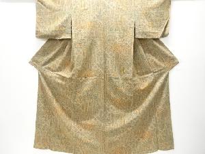 花更紗模様上代紬単衣着物